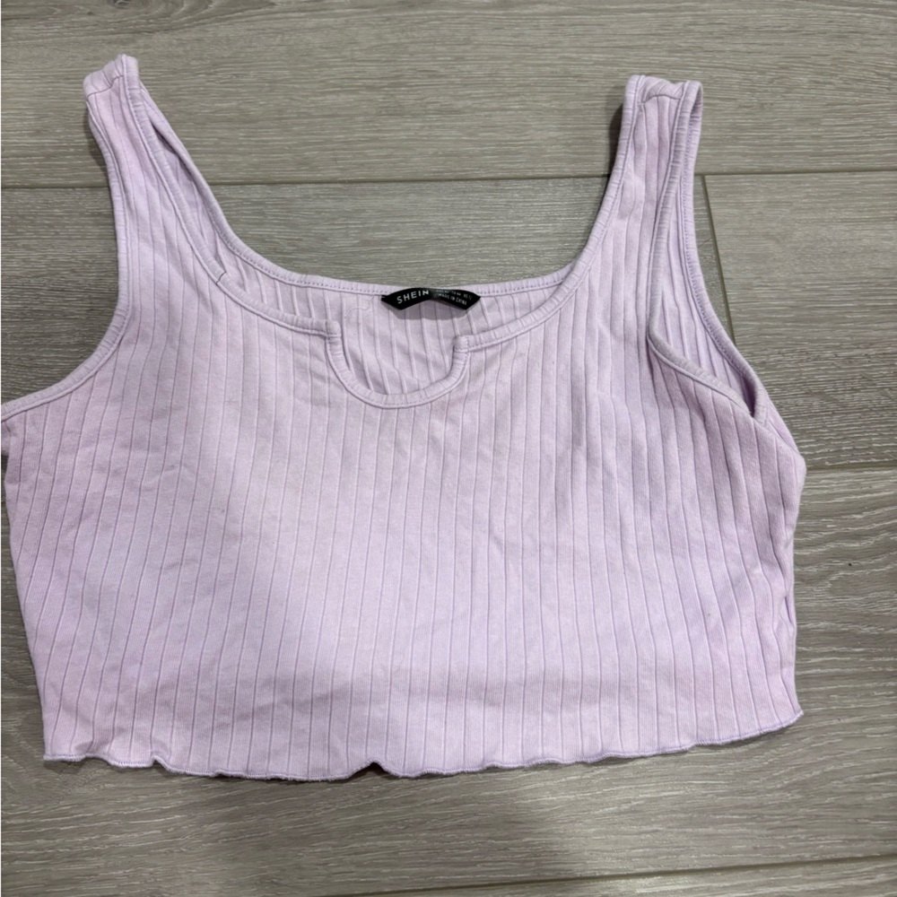 SHEIN Lavender Ribbed Top
